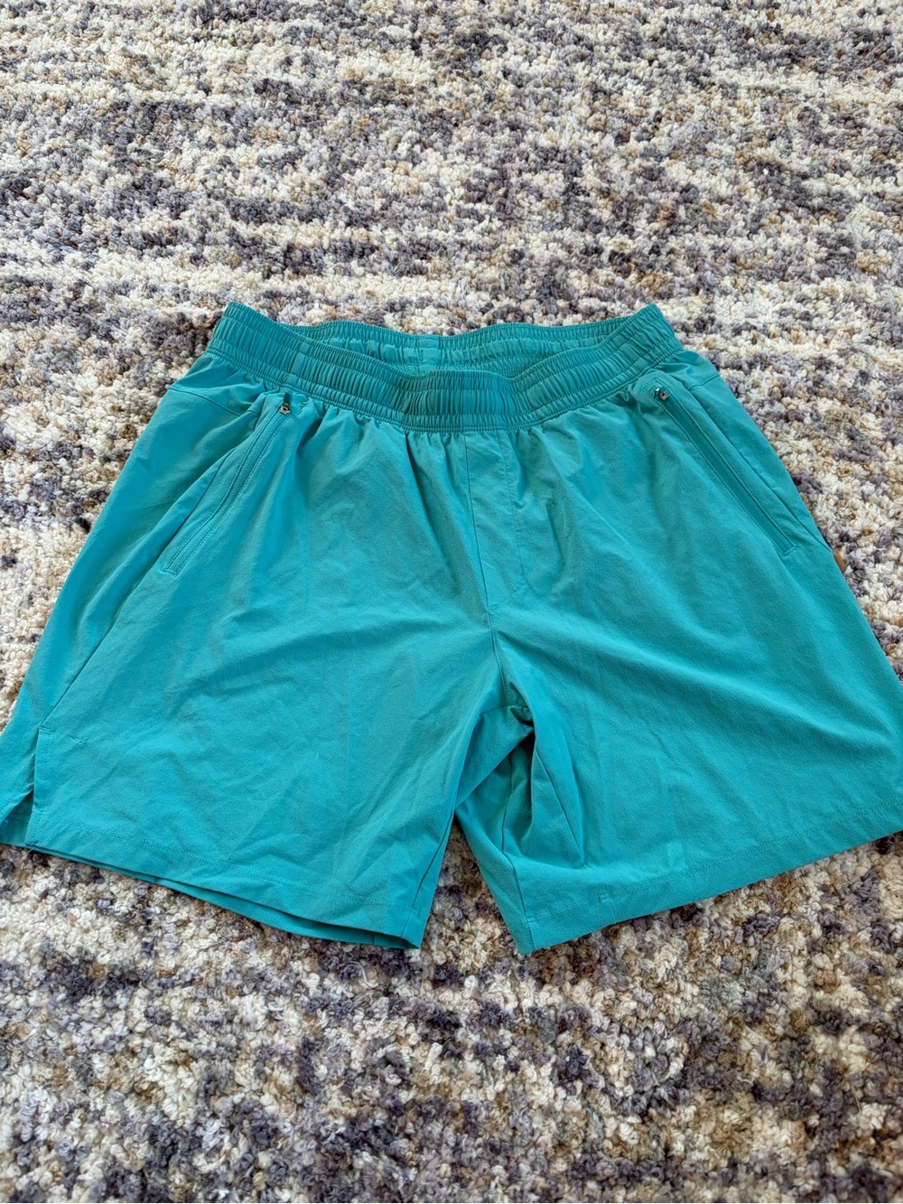 All in Motion Men’s 7” Stretch Woven Athletic Shorts Teal-M